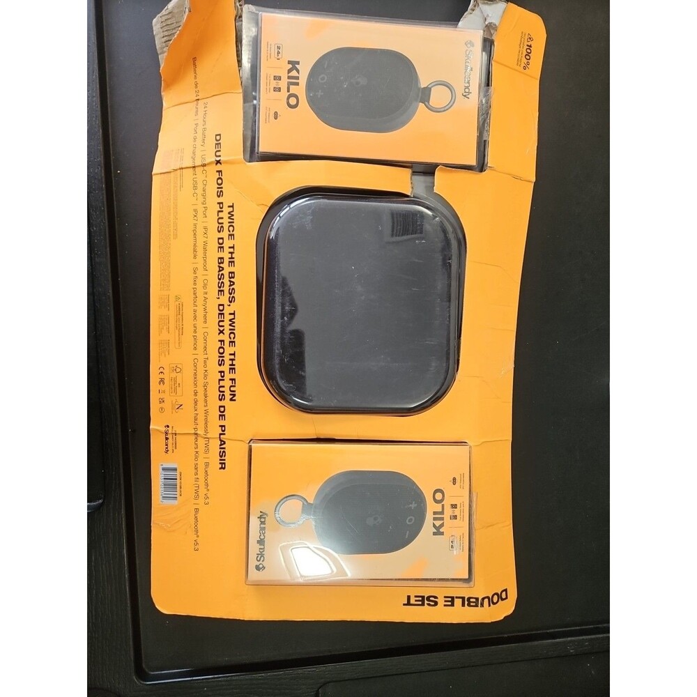 Skullcandy Kilo Wireless Bluetooth Speaker 2 Pack with Case Bundle